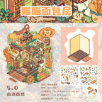 Fast Food & Bakery DIY 3D Scene Stickers Cute Miniature Scenes