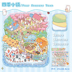 Four Seasons Town Large Size DIY 3D Scene Stickers Cute Miniature Scenes