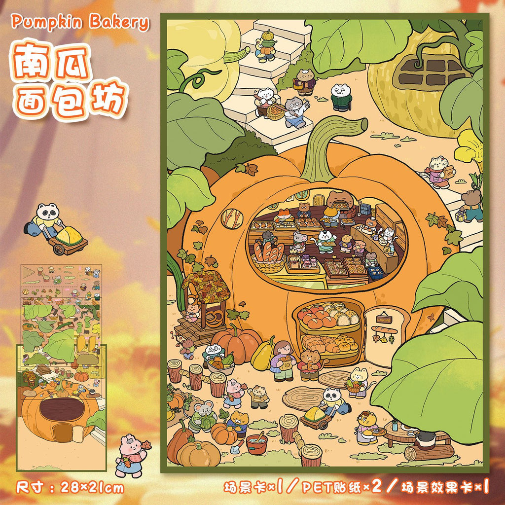 Café & Bakery DIY 3D Scene Stickers Cute Miniature Scenes