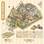 Girl's Party & House DIY 3D Scene Stickers Cute Miniature Scenes