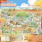 Four Seasons Town Large Size DIY 3D Scene Stickers Cute Miniature Scenes