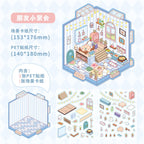 Record Store & Dessert Station DIY 3D Scene Stickers Cute Miniature Scenes