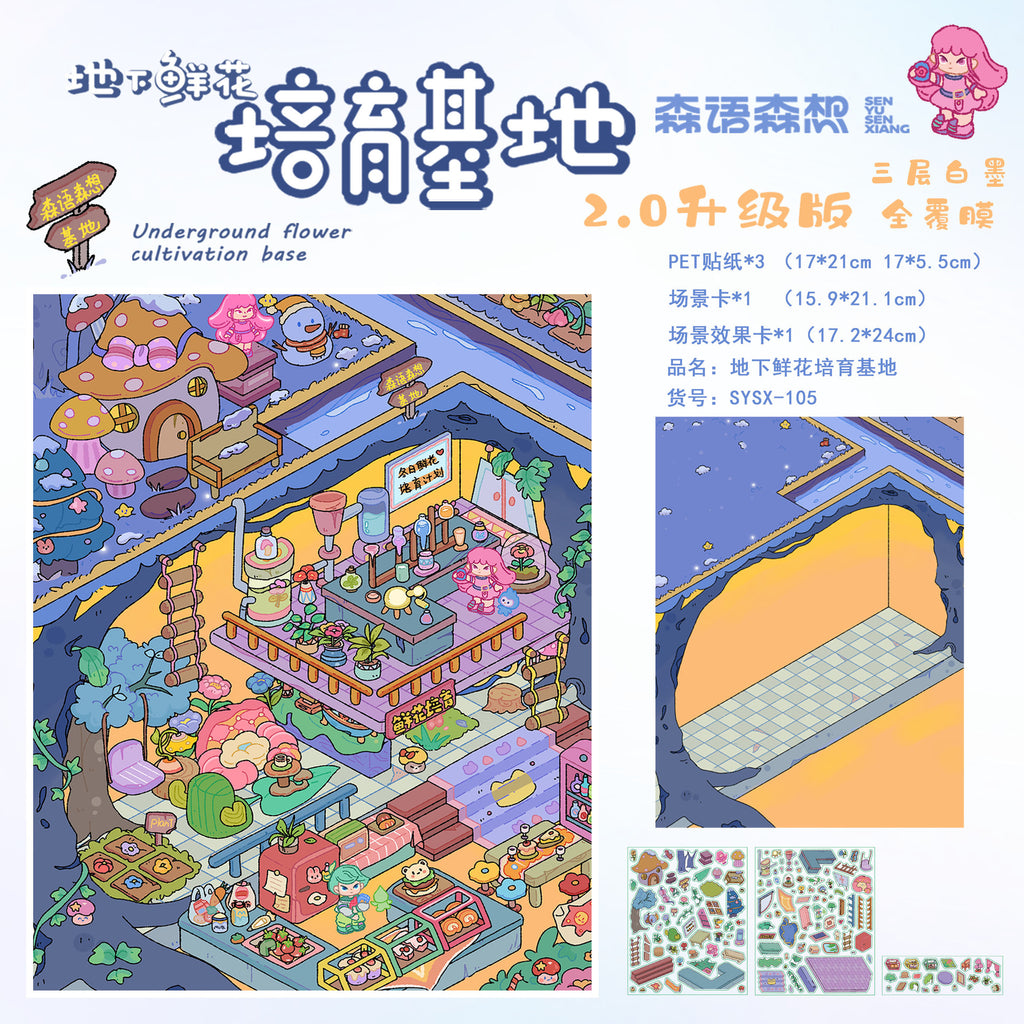 Modern City DIY 3D Scene Stickers Cute Miniature Scenes