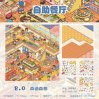 Fast Food & Bakery DIY 3D Scene Stickers Cute Miniature Scenes