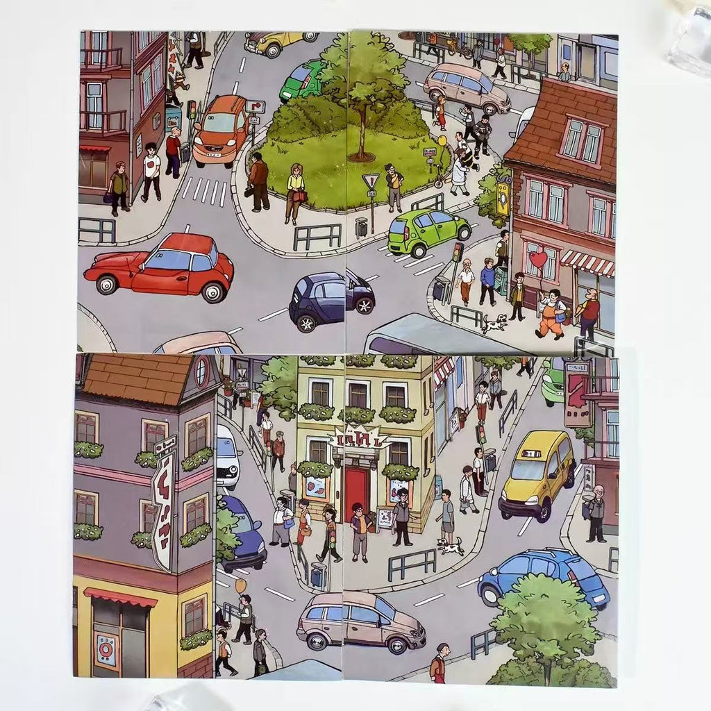 Town Street View DIY 3D Scene Stickers Cute Miniature Scenes