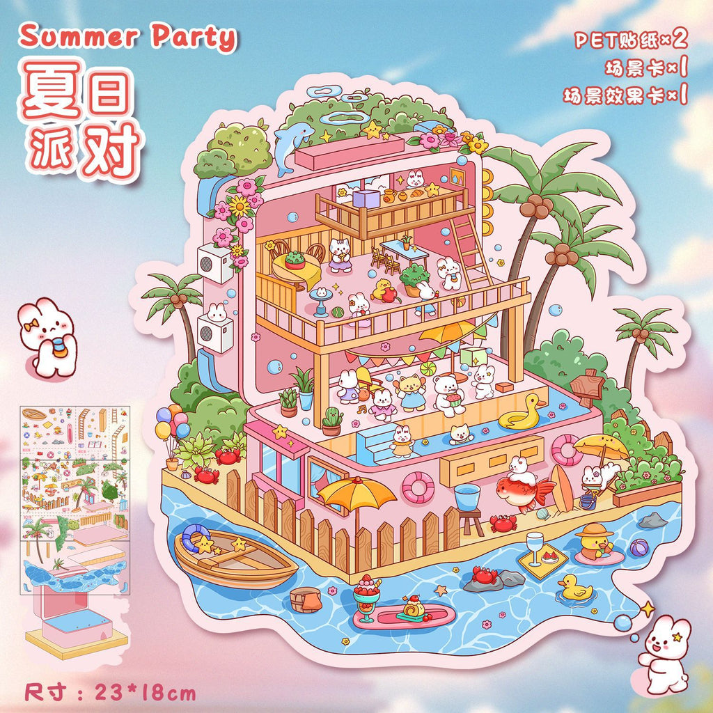 Wedding & Party DIY 3D Scene Stickers Cute Miniature Scenes