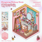 Cozy Small Kitchen DIY 3D Scene Stickers Cute Miniature Scenes