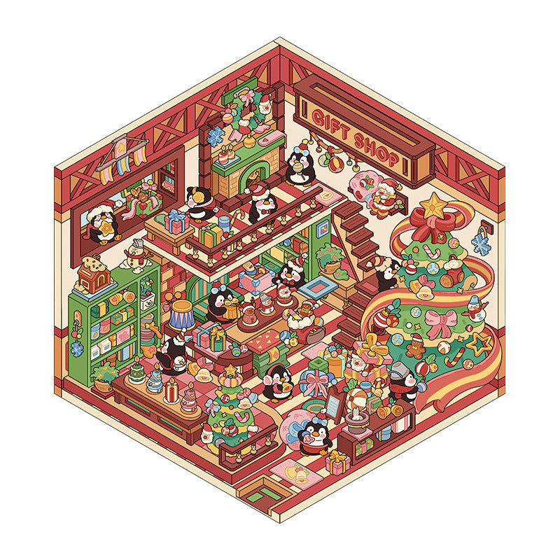 Modern City DIY 3D Scene Stickers Cute Miniature Scenes